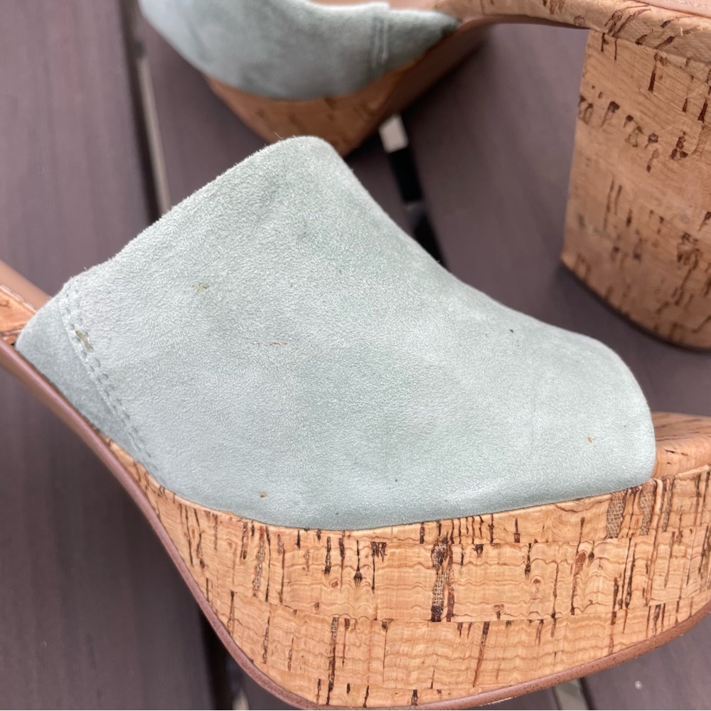 Steve Madden Mint Green Block Heel Platform Slide Sandal - Picture 3 of 5